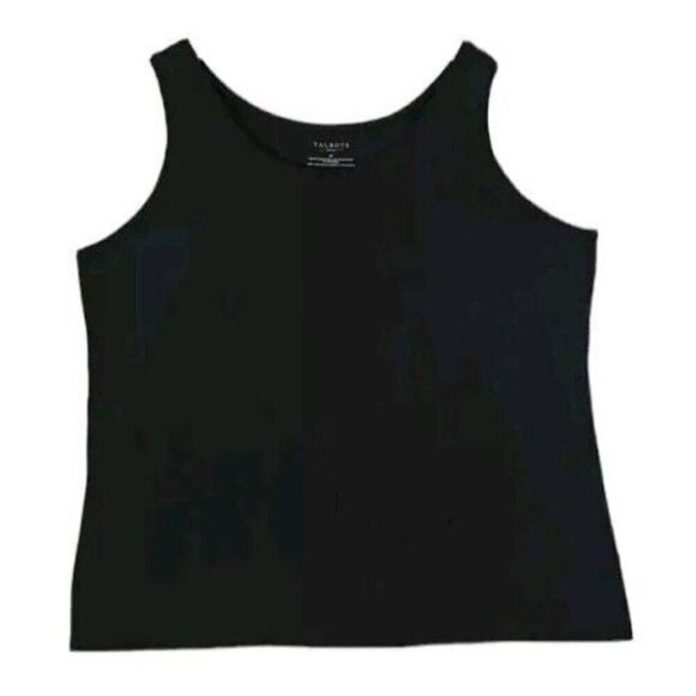 Talbots ~Woman Plus Size 3X~ Black Sleeveless Tank Top Cotton Blend Camisole.